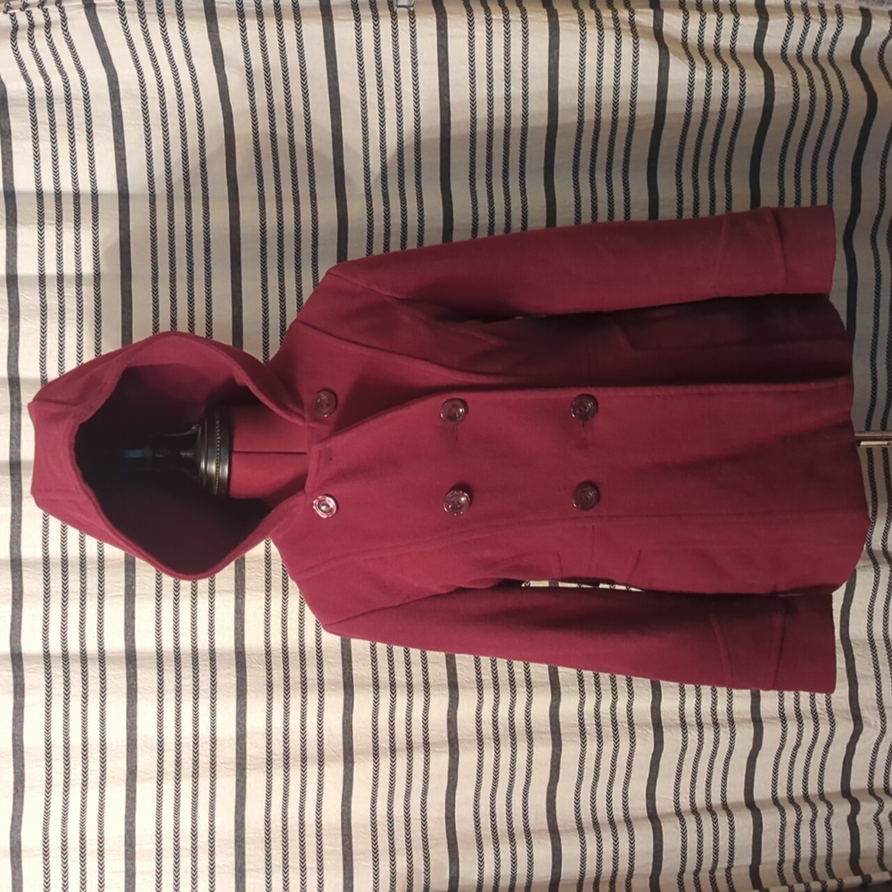 St. John's Bay Hooded Peacoat, Wool Blend
